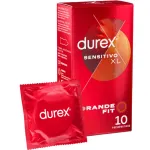 DUREX - ЧУВСТВИТЕЛЬНЫЕ БОЛЬШИЕ КОНДОМЫ XL 10 ШТУК