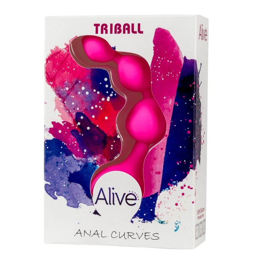ALIVE - BALLES ANAL EN SILICONE ROSE TRIBALL 15 CM