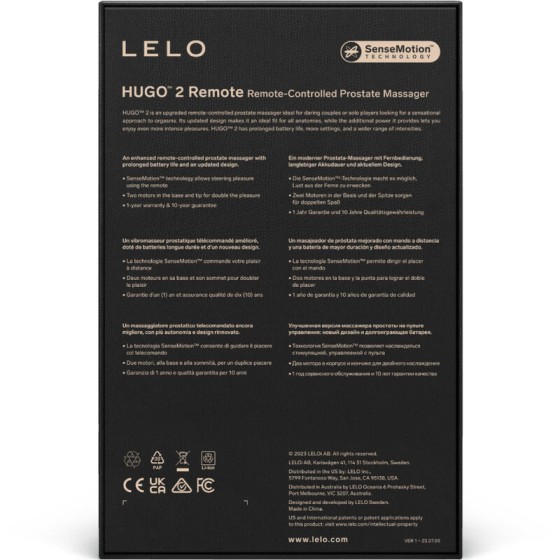 LELO - HUGO 2 REMOTE CONTROL PROSTATE MASSAGER