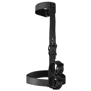 FETISH SUBMISSIVE BONDAGE - COLLAR  WRIST CUFFS BODY RESTRAINT SET