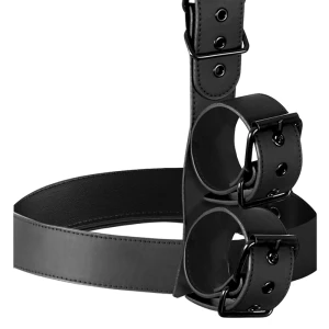 FETISH SUBMISSIVE BONDAGE - COLLAR  WRIST CUFFS BODY RESTRAINT SET
