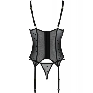PASSION - MARINA CORSET  THONG BLACK L/XL