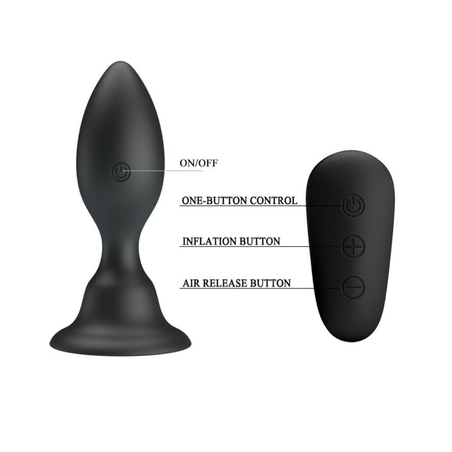 MR PLAY - ANAL PLUG WITH VIBRATION BLACK REMOTE CONTROL