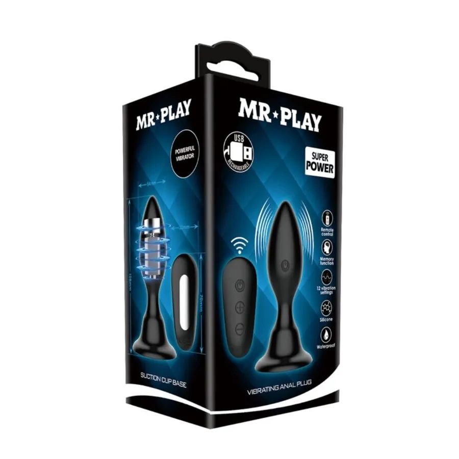 MR PLAY - PLUG ANALE CON TELECOMANDO VIBRAZIONE NERO