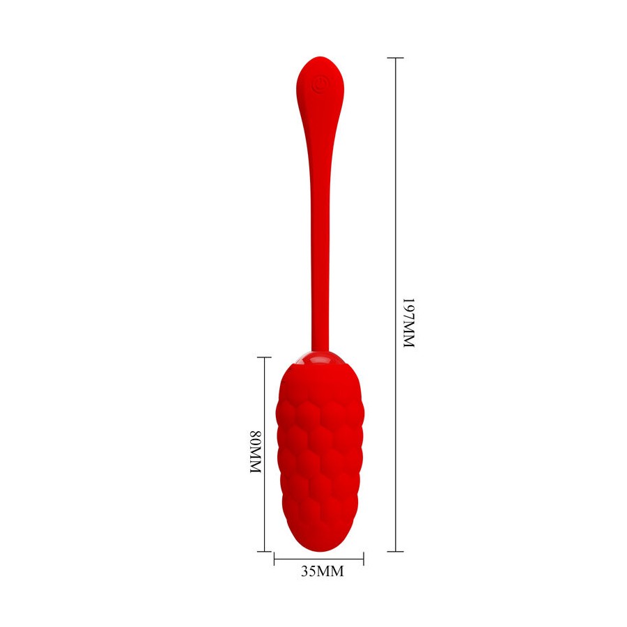 PRETTY LOVE - VIBRATING EGG WITH RED RECHARGEABLE MARINE TEXTURE
