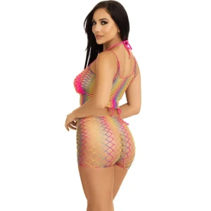 LEG AVENUE - SET TOP  PANTS FISHNET MULTICOLOR
