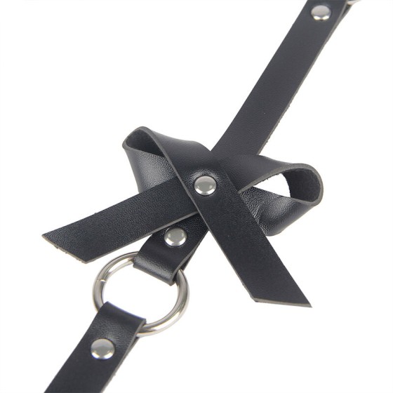 SUBBLIME - LEATHER CHAINLEG HARNESS BLACK ONE SIZE