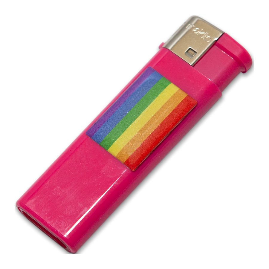PRIDE - BRIQUET FUSCIA AVEC DRAPEAU LGBT