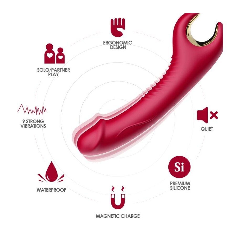 ARMONY - PRINCE DILDO VIBRATOR  ROTATOR RED