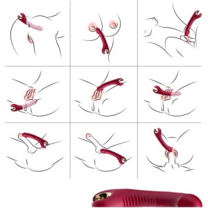 ARMONY - PRINCE DILDO VIBRATOR  ROTATOR RED
