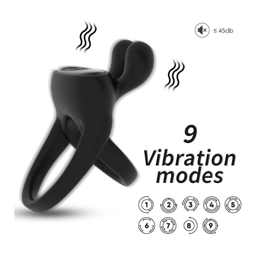 ARMONY - ANELLO VIBRATORE RABBIT NERO