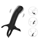 ARMONY - DILDO WITH RING  VIBRATOR REMOTE CONTROL BLACK