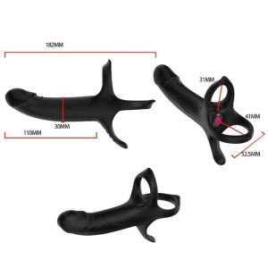 ARMONY - DILDO WITH RING  VIBRATOR REMOTE CONTROL BLACK