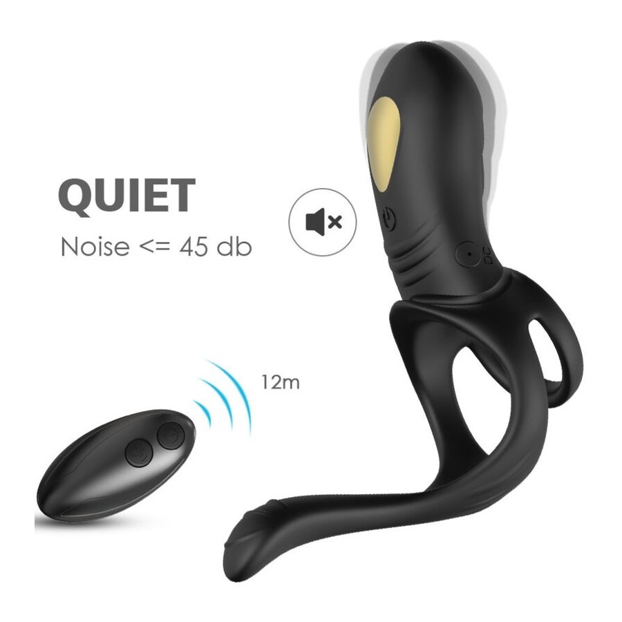 ARMONY - JOY JUMPER RING VIBRATOR FOR COUPLES  ANAL PLUG REMOTE CONTROL BLACK