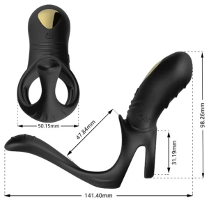 ARMONY - JOY JUMPER RING VIBRATOR FOR COUPLES  ANAL PLUG REMOTE CONTROL BLACK