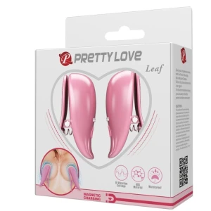 PRETTY LOVE - ВИБРАЦИОННЫЕ ЗАЖИМЫ ДЛЯ СОСКОВ LEAF, РОЗОВЫЕ