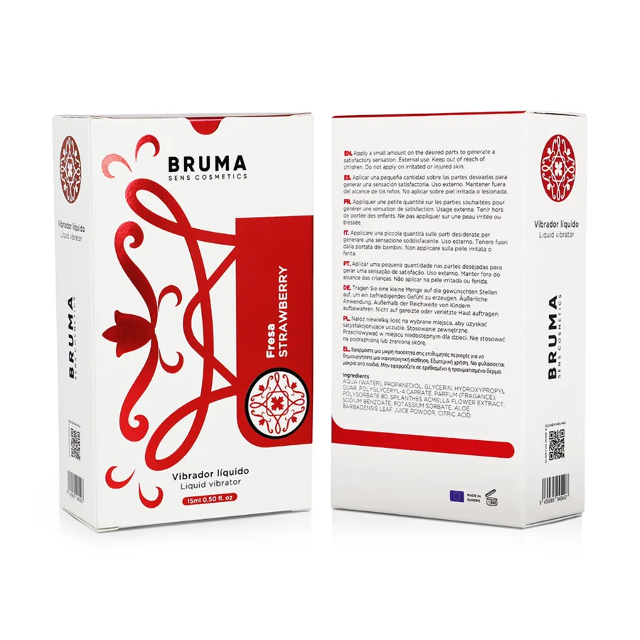 BRUMA - VIBRATORE LIQUIDO ULTRA SCORREVOLE FRAGOLA 15 ML