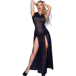 CHILIROSE - CR 4685 ДЛИННОЕ ПЛАТЬЕ С КАПЮШОНОМ, ЧЕРНОЕ