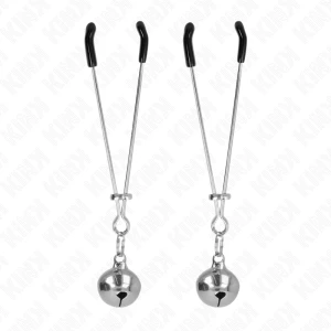 ЗАЖИМЫ ДЛЯ СОСКОВ KINK - THIN BELL, СЕРЕБРЯНЫЕ 7 СМ