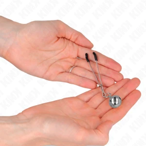 ЗАЖИМЫ ДЛЯ СОСКОВ KINK - THIN BELL, СЕРЕБРЯНЫЕ 7 СМ