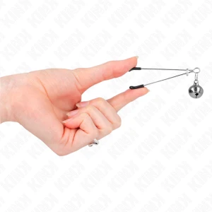ЗАЖИМЫ ДЛЯ СОСКОВ KINK - THIN BELL, СЕРЕБРЯНЫЕ 7 СМ