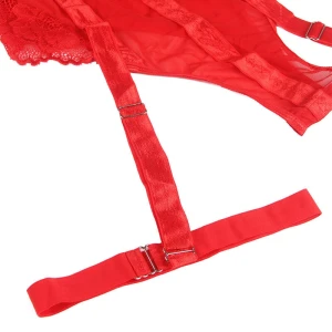 SUBBLIME - TEDDY AVEC JARRETIÃRE DÃTAIL POITRINE ROUGE L/XL