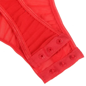 SUBBLIME - TEDDY AVEC JARRETIÃRE DÃTAIL POITRINE ROUGE L/XL