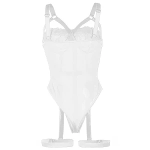 SUBBLIME - TEDDY AVEC JARRETIÃRE DÃTAIL POITRINE BLANC L/XL