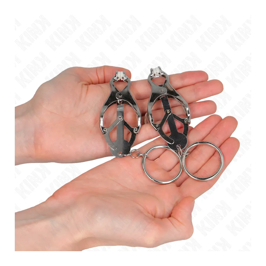 KINK - MORSETTI PER CAPEZZOLI CON O-RING TRIFOGLIO GIAPPONESE ARGENTO