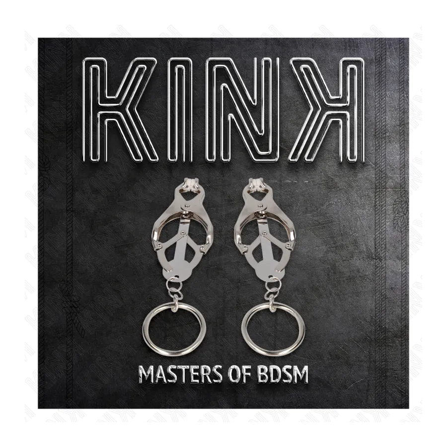 KINK - MORSETTI PER CAPEZZOLI CON O-RING TRIFOGLIO GIAPPONESE ARGENTO