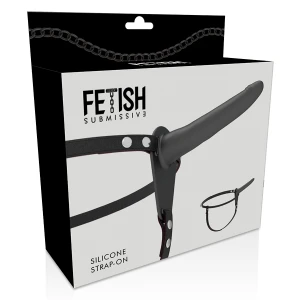 FETISH SUBMISSIVE УПРЯЖЬ / РЕМЕНЬ - ЧЕРНЫЙ СИЛИКОН 15 СМ