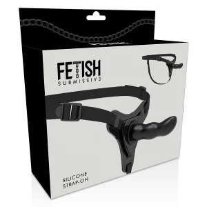 FETISH SUBMISSIVE УПРЯЖЬ / РЕМЕНЬ - ЧЕРНЫЙ СИЛИКОН G-ТОЧКА 16 СМ
