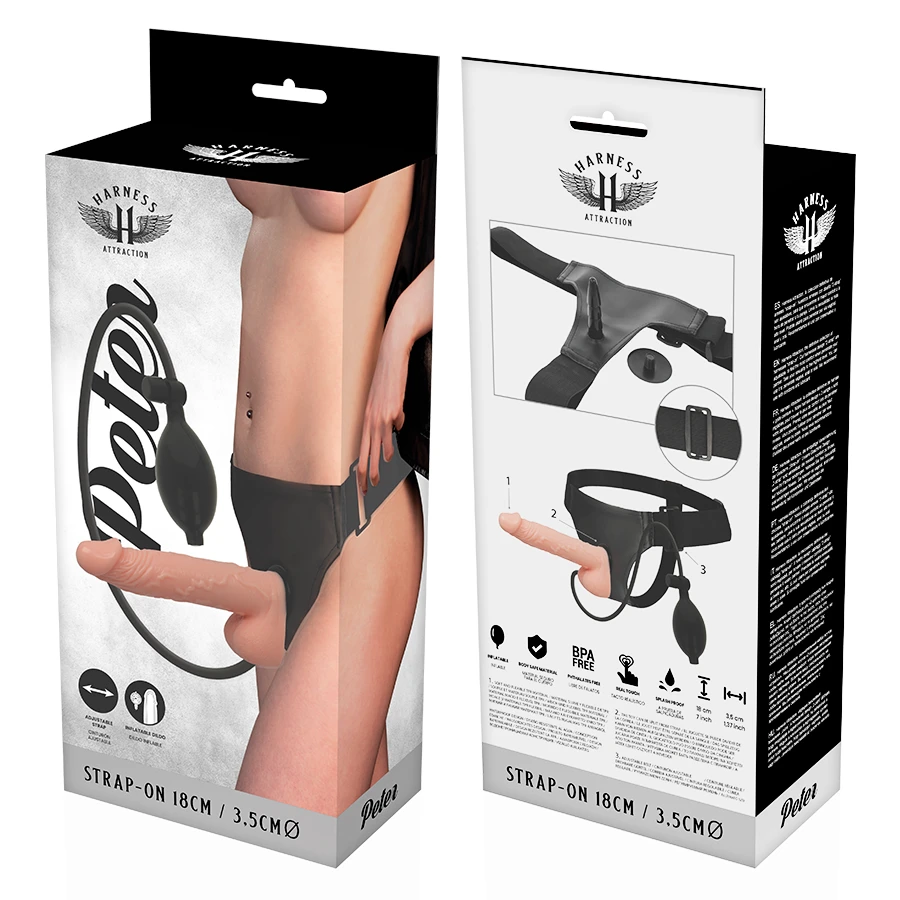 HARNESS ATTRACTION - RNES PETER WITH INFLATABLE PENIS 18 X 3.5CM