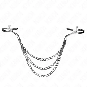 KINK - ЗАЖИМЫ ДЛЯ СОСКОВ С 3 ЦЕПЯМИ ЧЕРНЫЕ 20/23/28 СМ