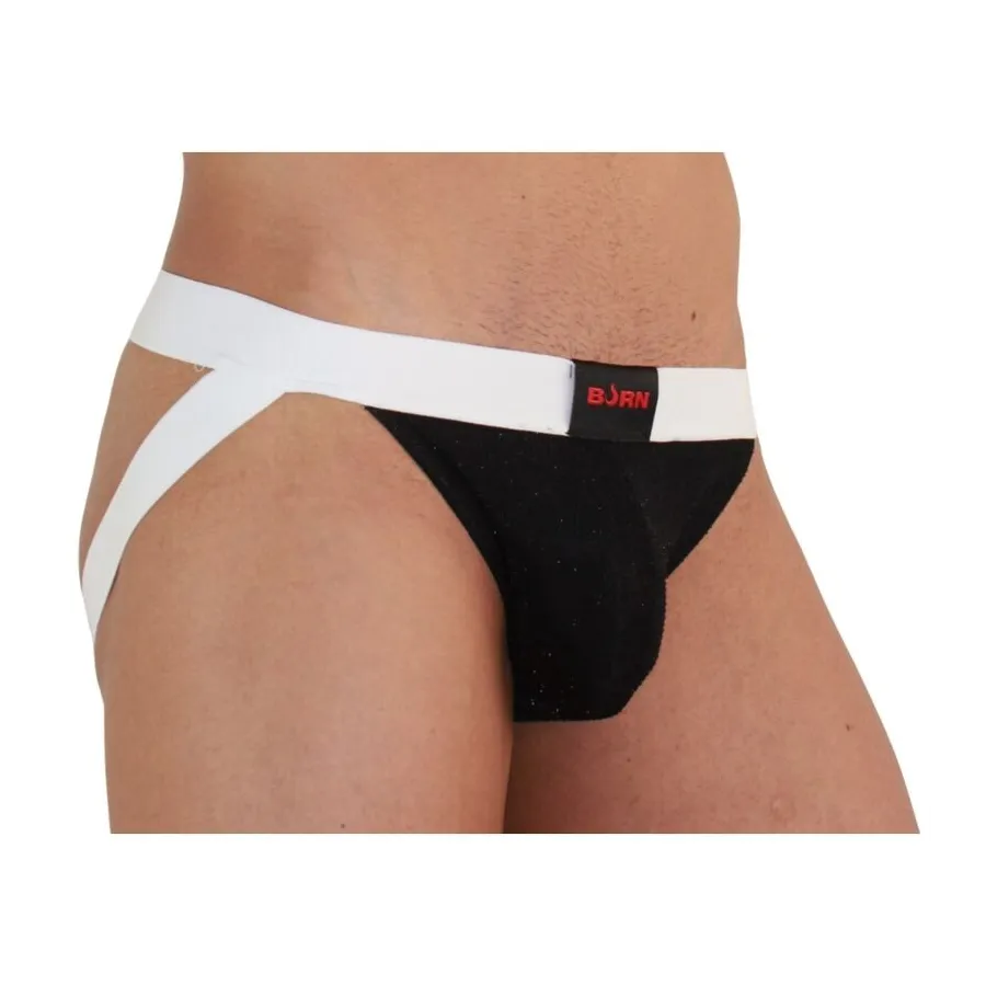 BURN - 004 JOCK SHINY BLACK / WHITE