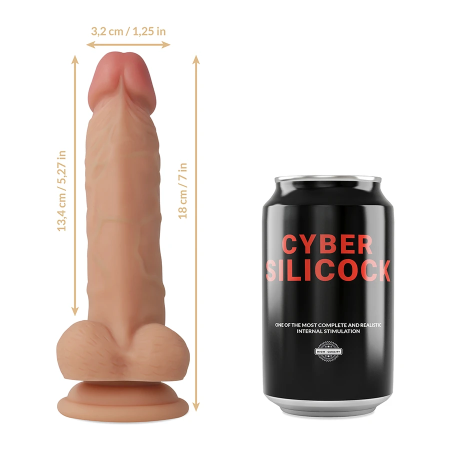CYBER SILICOCK - STRAP-ON JUDE SILICONE LIQUIDO CON 3 ANELLI GRATIS 18 CM -O- 3.2 CM
