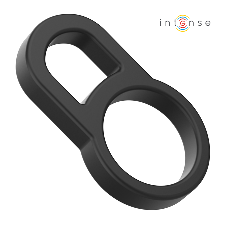 INTENSE - BOBBY DOUBLE ANNEAU PÃNIS EN SILICONE NOIR