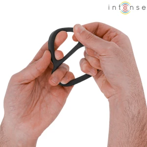 INTENSE - BOBBY DOUBLE SILICONE PENIS RING CZARNY