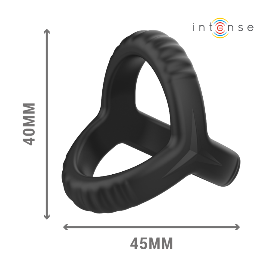 INTENSE - CARSON ANNEAU PÃNIS DOUBLE SILICONE NOIR MODÃLE 4