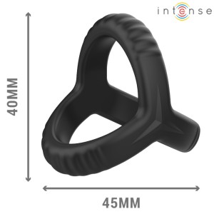INTENSE - CARSON ANNEAU PÃNIS DOUBLE SILICONE NOIR MODÃLE 4