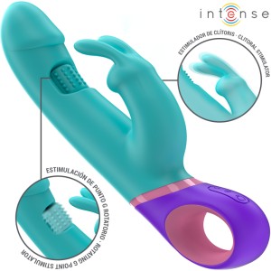 INTENSE - ВИБРАТОР MONICA RABBIT С ВРАЩАЮЩИМСЯ СТИМУЛЯТОРОМ ТОЧКИ G, СИНИЙ
