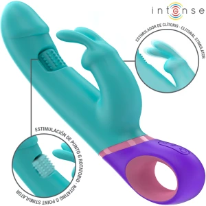 INTENSE - ВИБРАТОР MONICA RABBIT С ВРАЩАЮЩИМСЯ СТИМУЛЯТОРОМ ТОЧКИ G, СИНИЙ