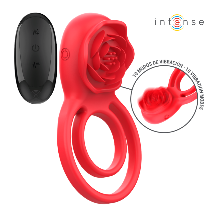 INTENSE - GAIL STIMULATEUR ROSE 10 VIBRATIONS ROUGE TELECOMMANDE