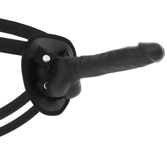 COCK MILLER - HARNESS + SILICONE DENSITY ARTICULABLE COCKSIL BLACK 19.5 CM