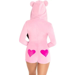 LEG AVENUE - БАРХАТНОЕ БОДИ TEDDY BEAR РОЗОВЫЙ M