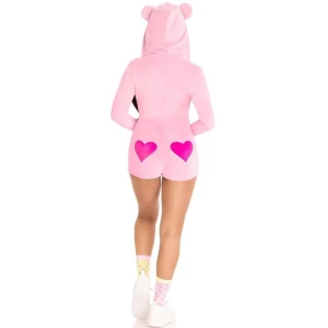 LEG AVENUE - БАРХАТНОЕ БОДИ TEDDY BEAR РОЗОВЫЙ M