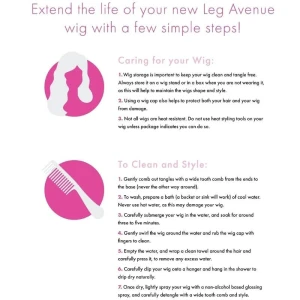LEG AVENUE - ПАРИК С ДЛИННОЙ ПРЯМОЙ ЧЕЛКОЙ, РОЗОВЫЙ