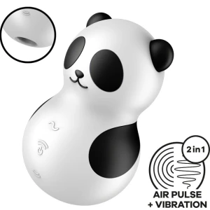 SATISFYER - КАРМАННЫЙ СТИМУЛЯТОР И ВИБРАТОР PANDA, ЧЕРНО-БЕЛЫЙ