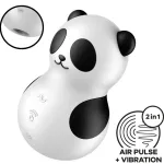 SATISFYER - КАРМАННЫЙ СТИМУЛЯТОР И ВИБРАТОР PANDA, ЧЕРНО-БЕЛЫЙ