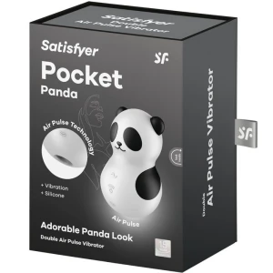SATISFYER - POCKET PANDA STIMULATEUR  VIBRATEUR NOIR ET BLANC